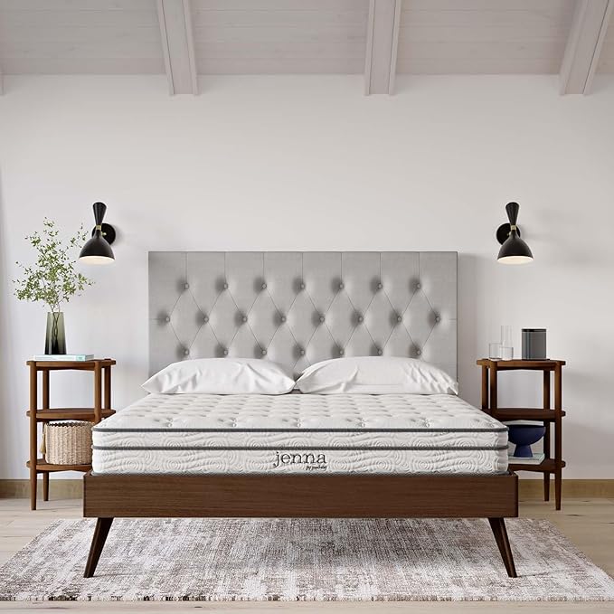 Jenna Innerspring and Foam Mattress-10-Year Warranty, Queen, White