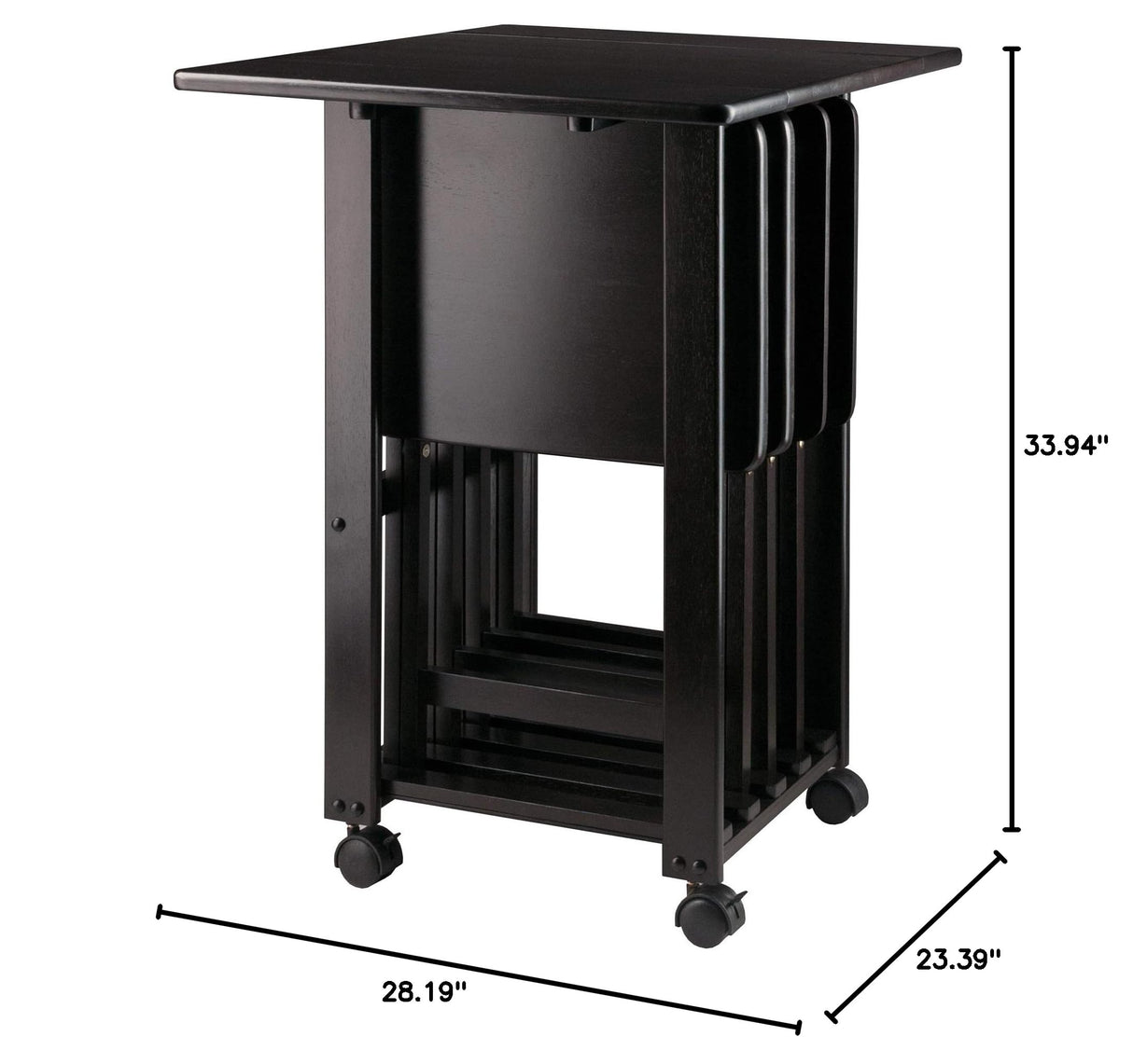 Ergode Wood Sophia 5-Piece Snack Table Set | Compact & Stylish Solution for Daily Use, Entertaining, and Extra Table Space