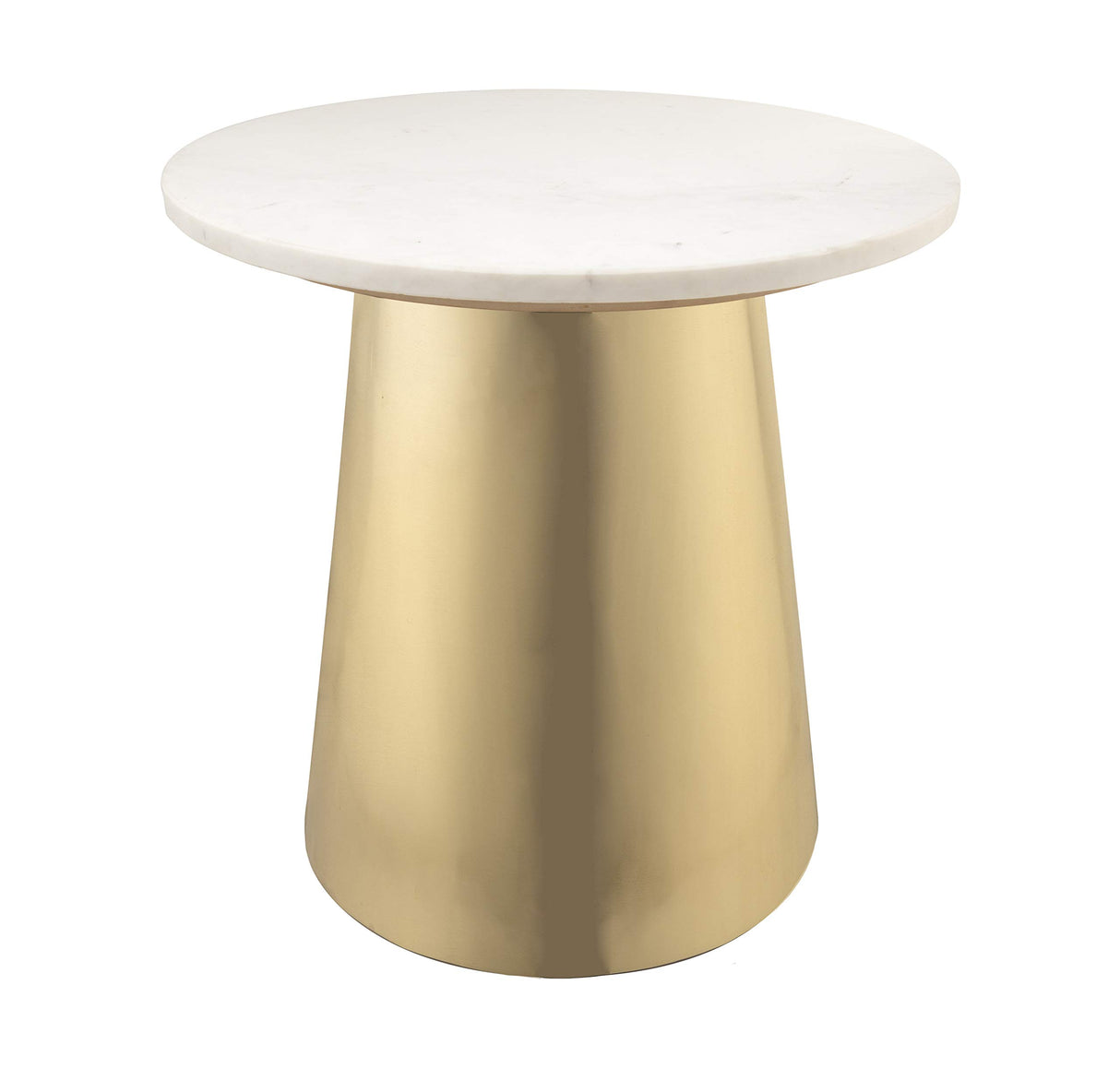 Bleeker Modern Marble Side Table, 20", Gold, White