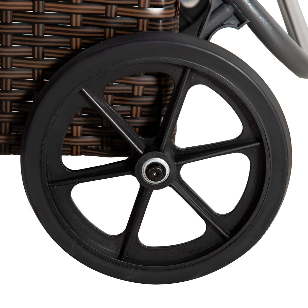 Wicker Outdoor Chaise Lounge Set of 2, 5-Level Adjustable Backrest PE Ratta