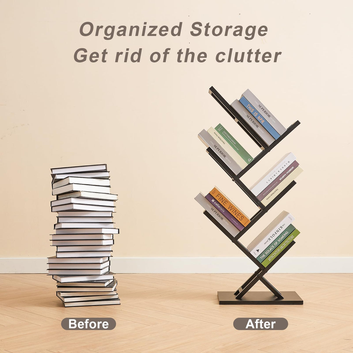 5 Tier Tree Bookshelf, Wisdom Tree Bookshelf, Modern Corner Book Shelfe