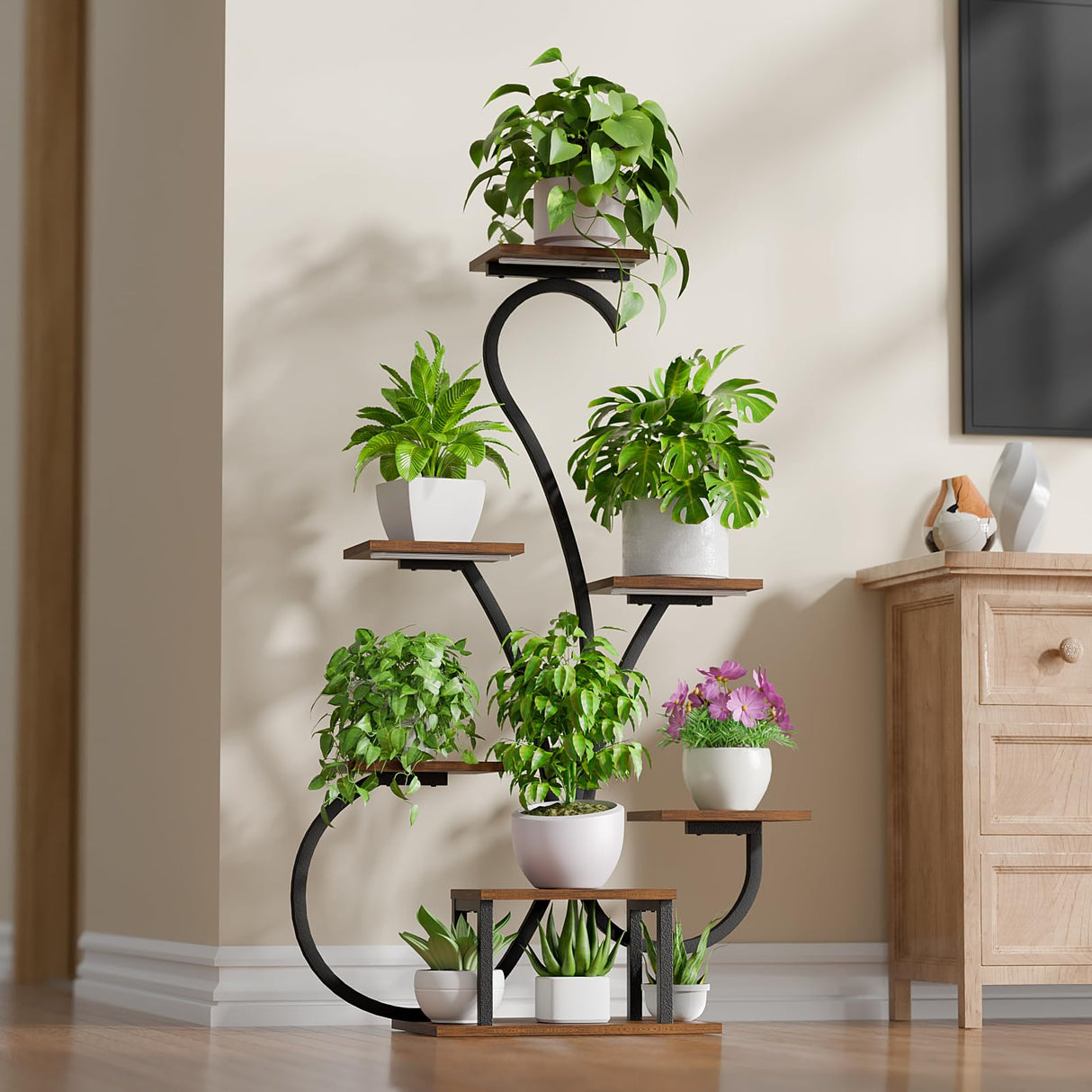 VerdantGlow 59" - 7 Tier Plant Stand with Grow Light