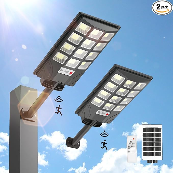Solar Lights Outdoor Waterproof - Solar Street Lights Outdoor 6500K Led Parking Lot