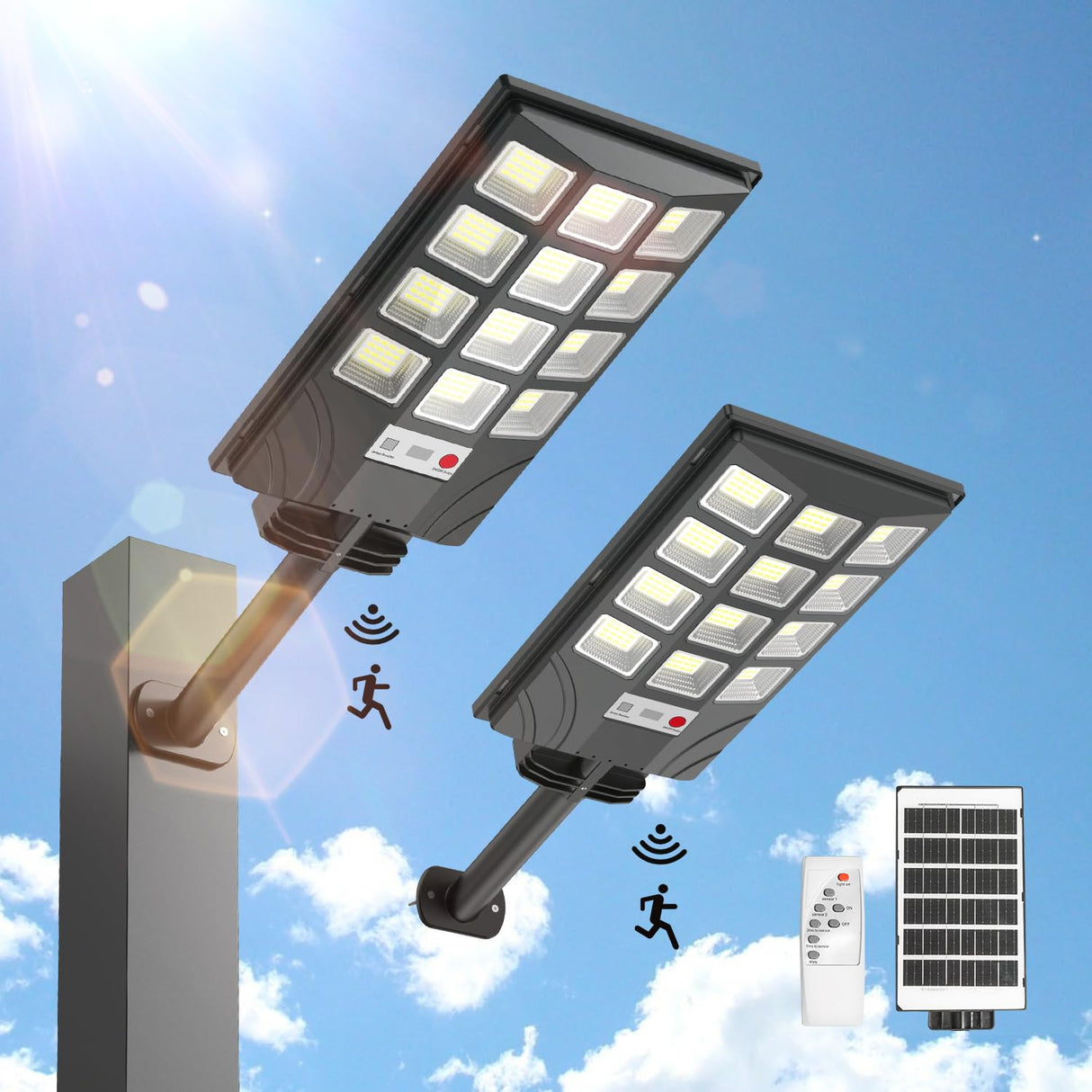 Solar Lights Outdoor Waterproof - Solar Street Lights Outdoor 6500K Led Parking Lot