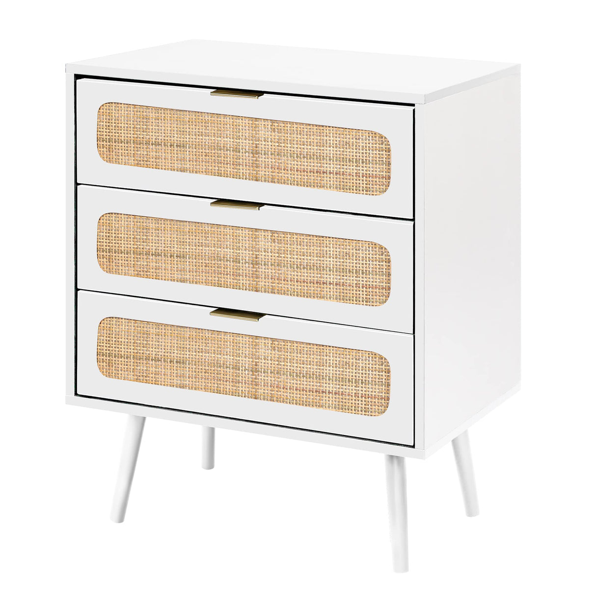 Nightstand Dresser Chest of 3 Drawers, Wood Storage Dresser Cabinet Organizer Unit