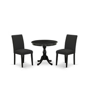 AMAB3-ABK-24 Antique 3 Piece Modern Dining Set Contains a Round Kitchen