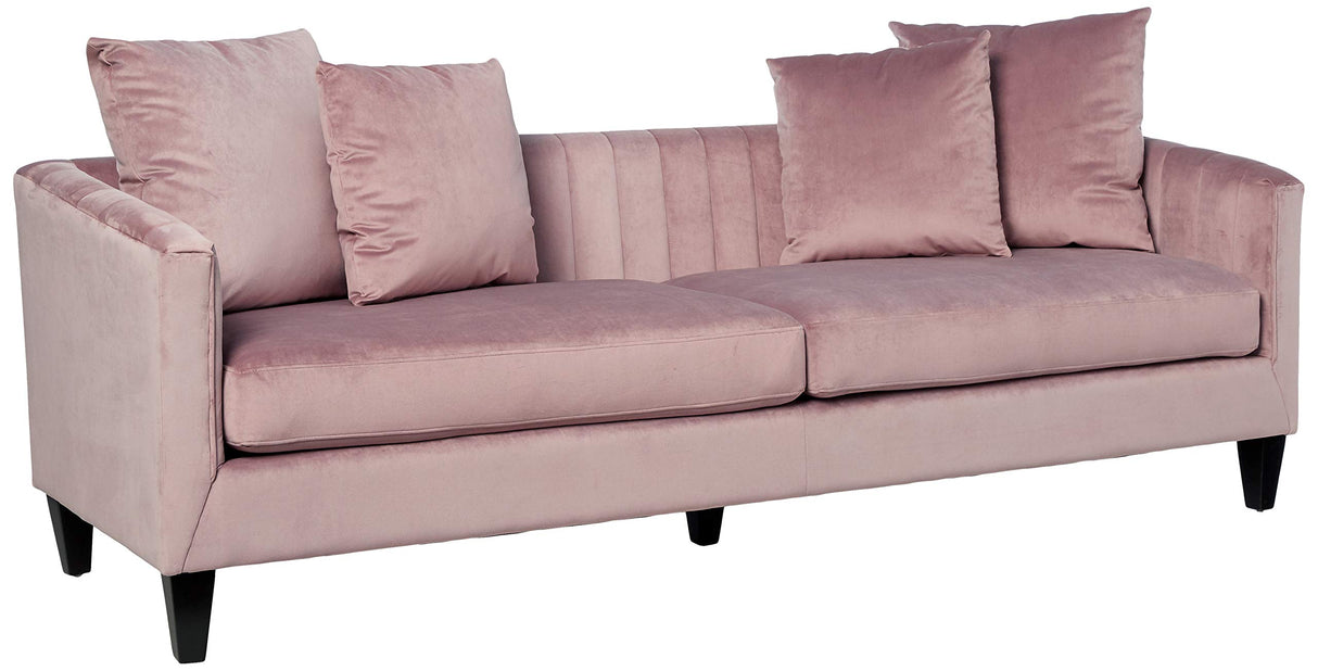 Celeste Upholstered Mid-Century Channel Tufted Sofa, Microfiber Velvet Couch for Living Room,