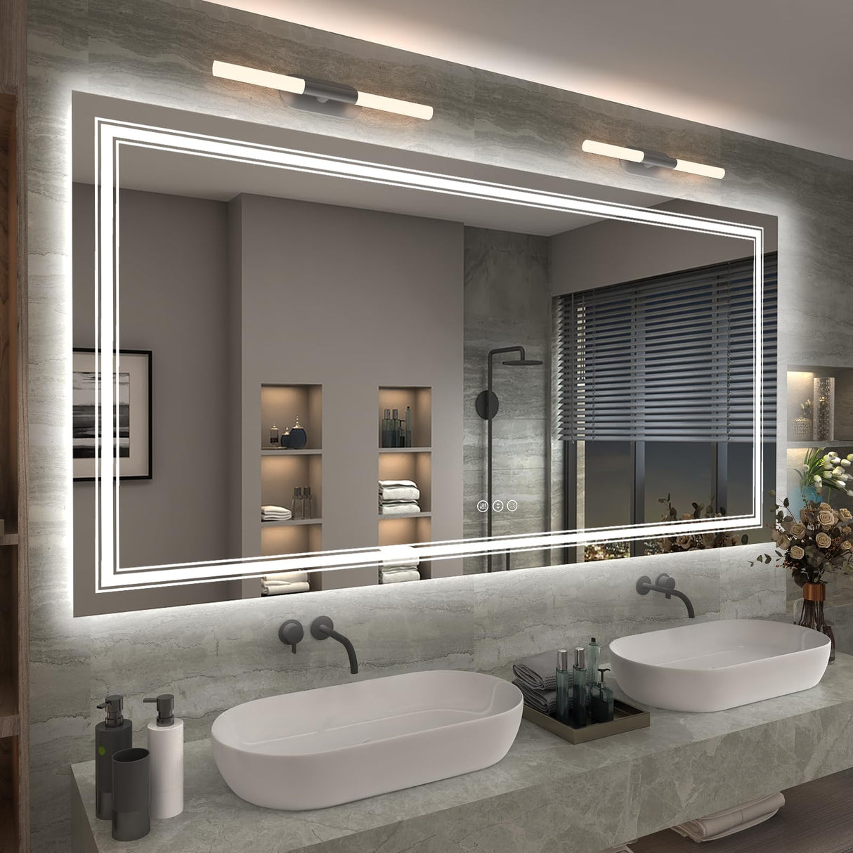 LED Mirror for Wall, Lighted Bathroom Vanity Mirror
