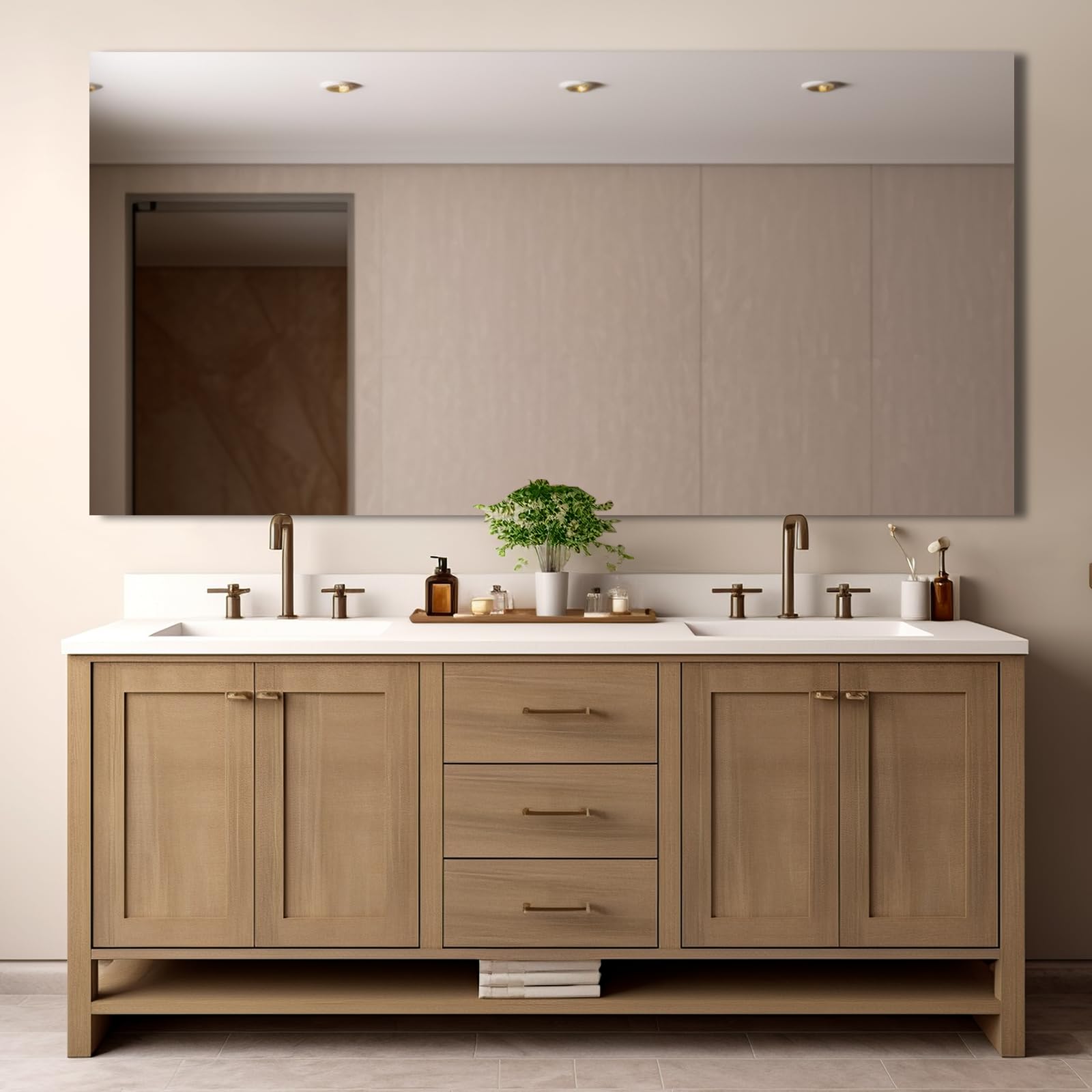 Large Vanity Mirror 72" x 36", Bathroom Vanity Mirror with Frameless Polished Edge