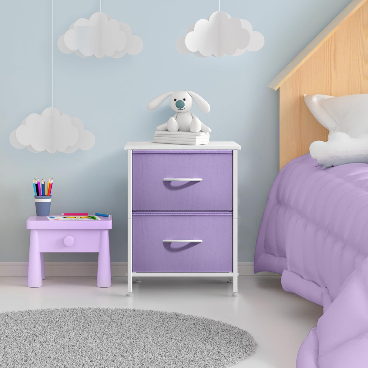 Nightstand with 2 Drawers - Kids Bedside Furniture