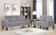Sarah Microfiber Loveseat, Gray