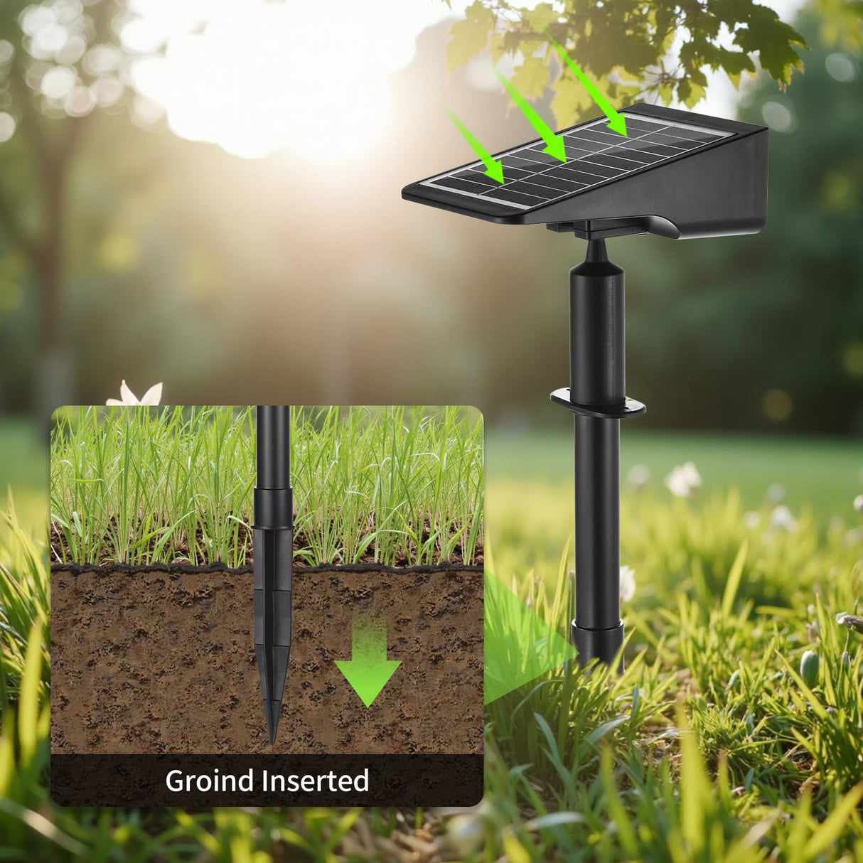 Solar Spot Lights Outdoor, 4 Pack Solar Landscape Spotlights 3 Lighting Modes