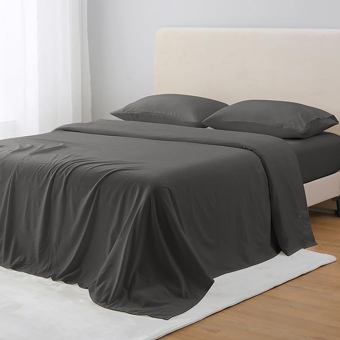 King Size Sheet Set, 4-Piece Brushed Microfiber Sheets for King Size Bed Set