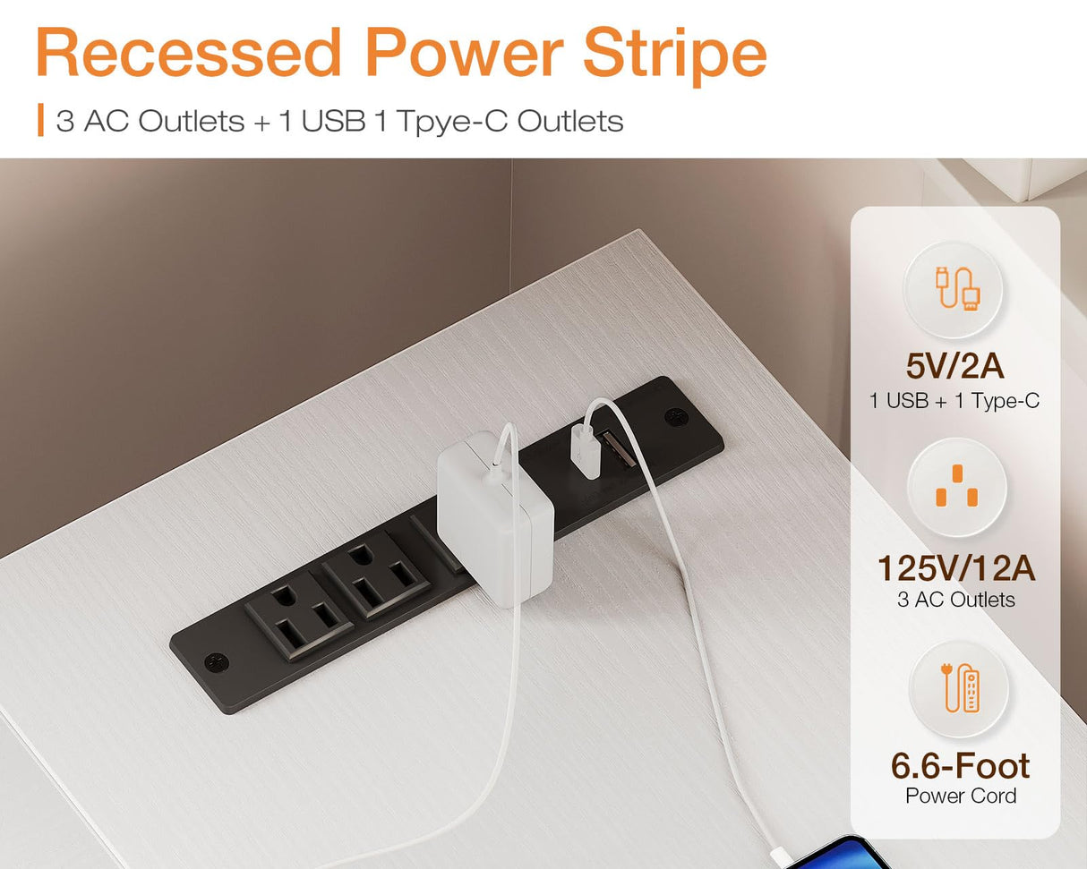 40 Inch L Shaped Desk with 2 Drawers, Computer Desk with USB Ports, Office Desk with Storage Shelves, Corner Desk Home Office Desks, Small Desk for Bedroom, White