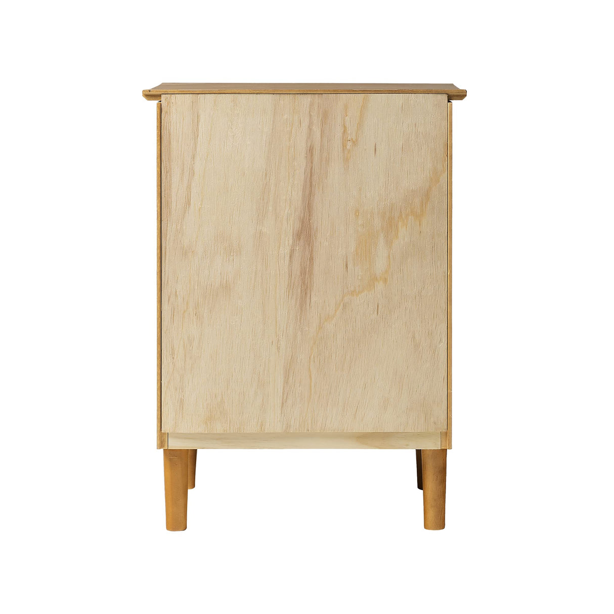 Russ Mid Century Modern 1-Drawer Solid Wood Nightstand Set, Caramel