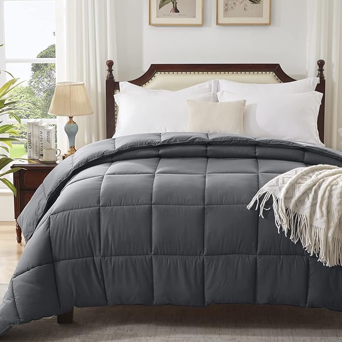 Queen Size Comforter Grey Lightweight Comforter Duvet Insert Down Alternative