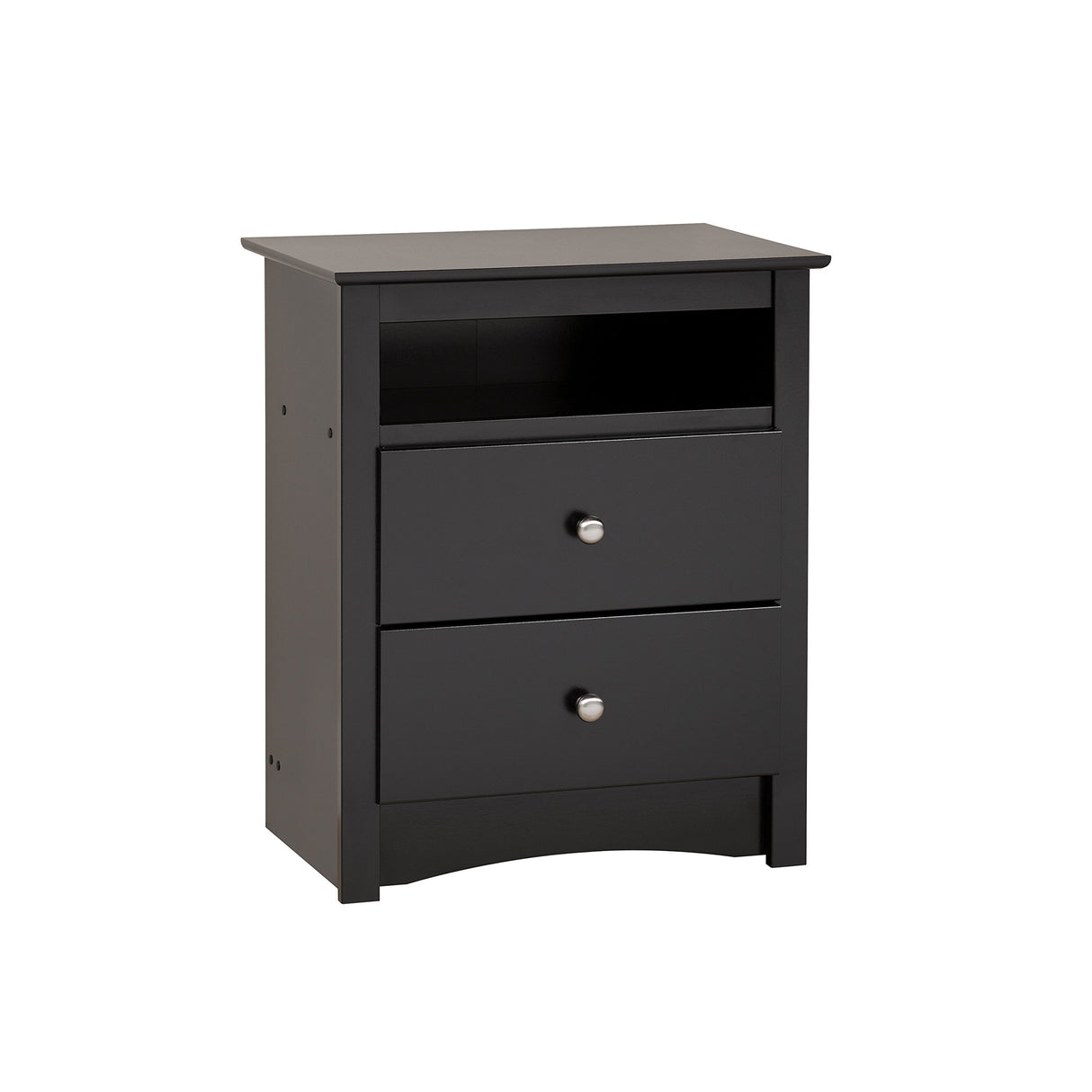 Fremont 2 Drawer Nightstand: Elegant Bedroom Furniture, Bedside Table with Open Shelf