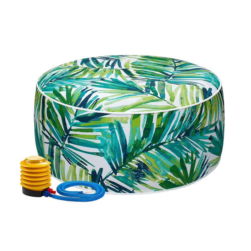 Inflatable Stool Ottoman Pouf D20 xH9, Outdoor Round Footrest Footstool