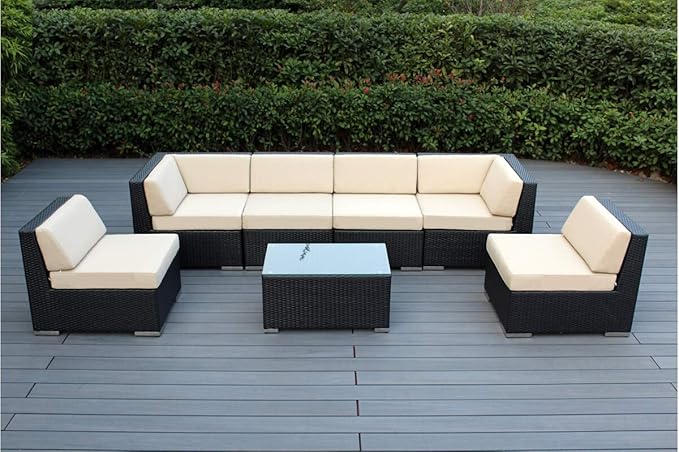 7-Piece Outdoor Patio Furniture Sectional Conversation Set