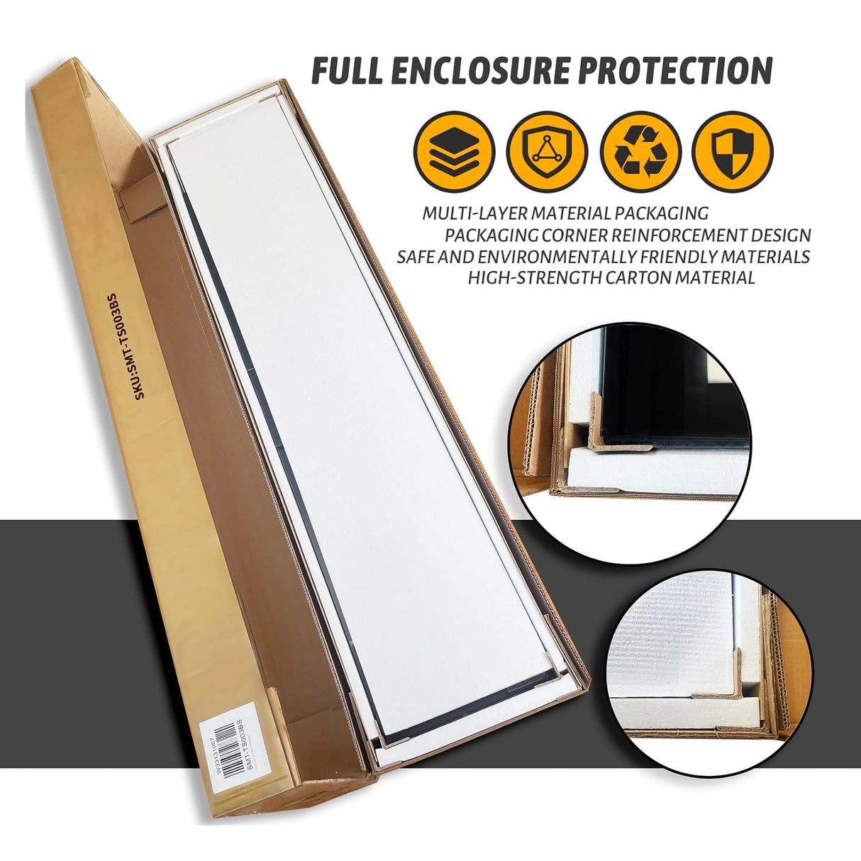 Black TV Stand, 60 65 70 75 inch Wood TV Stand, High Glossy Entertainment Center