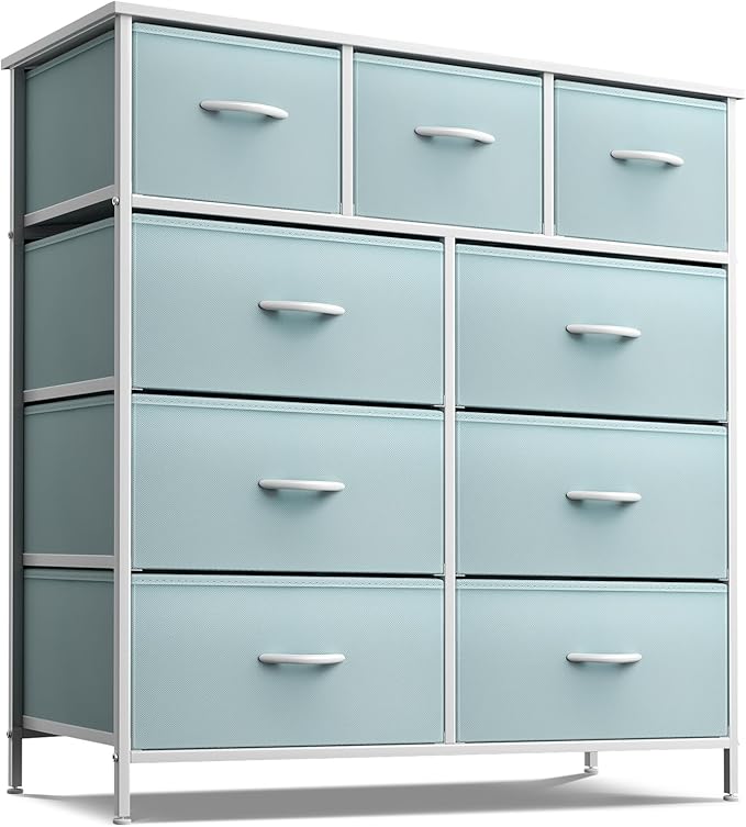Dresser with 9 Drawers - Furniture Storage Chest for Kidās, Teens, Bedroom, Nursery