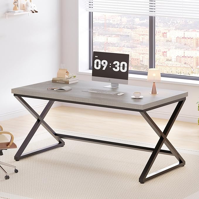 Black Computer Desk, Simple Work Desk for Home Office