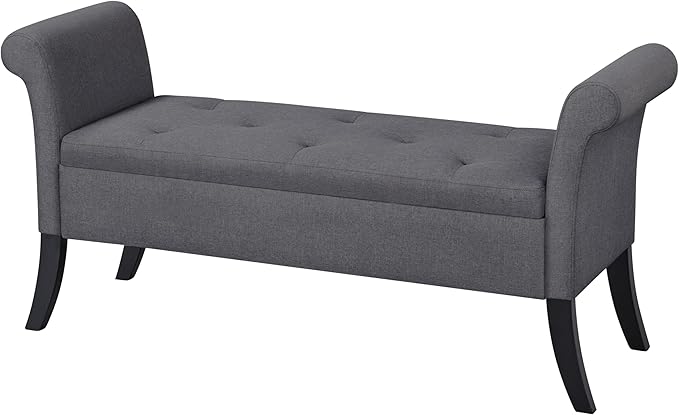 Fabric Modern Tufted Large Storage Bench