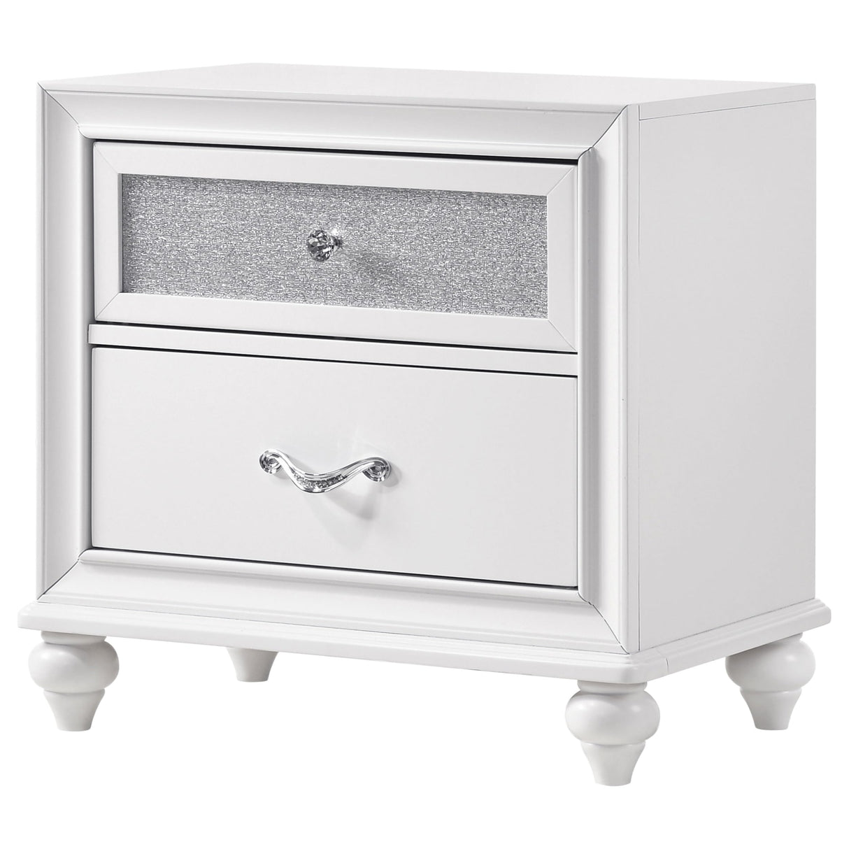 Barzini Modern Classic Wood 2-Drawer Bedroom Nightstand