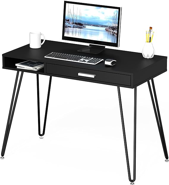 Home Office Computer Hairpin Leg Desk with Drawer