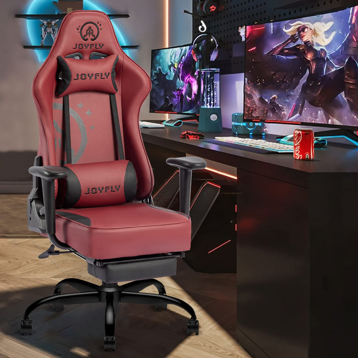 Gamer Chair, Ergonomic Gaming Chair with Footrest, High Back Computer Chair for Adults