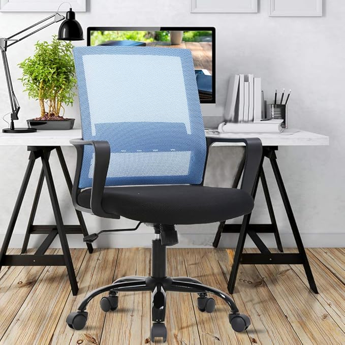 Ergonomic Office Chair Desk Chair Mid Back Computer Chair with Lumbar Support & Armrest Breathable