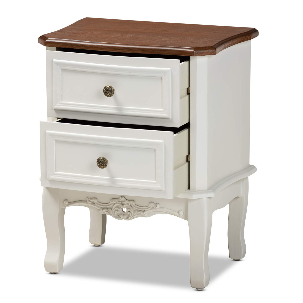 Nightstands, White/Cherry Brown