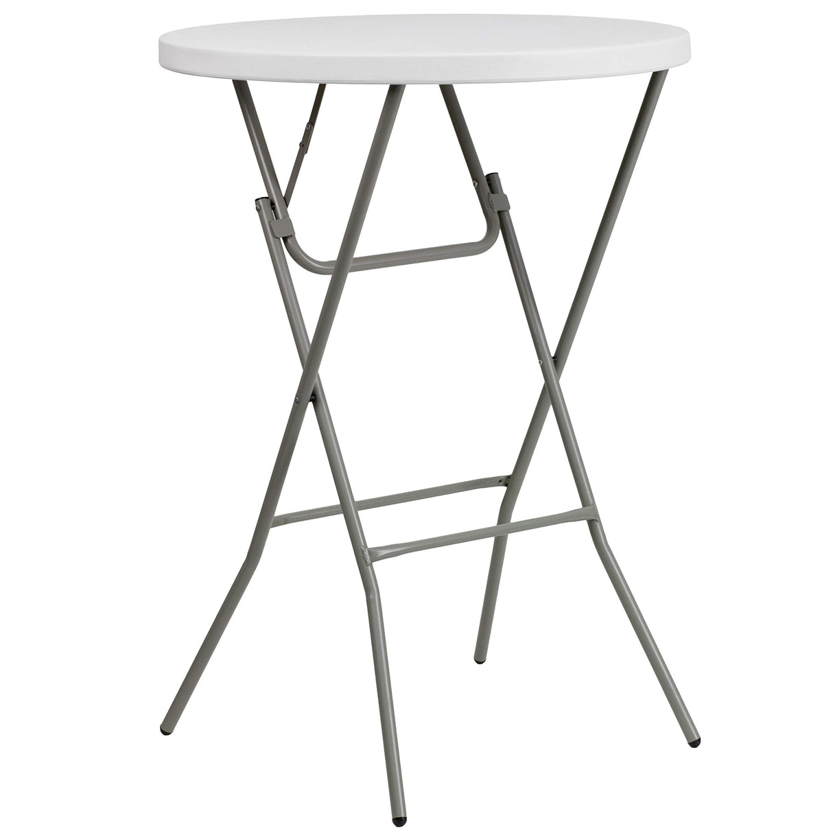 2.6-Foot Round Granite White Plastic Bar Height Folding Event Table