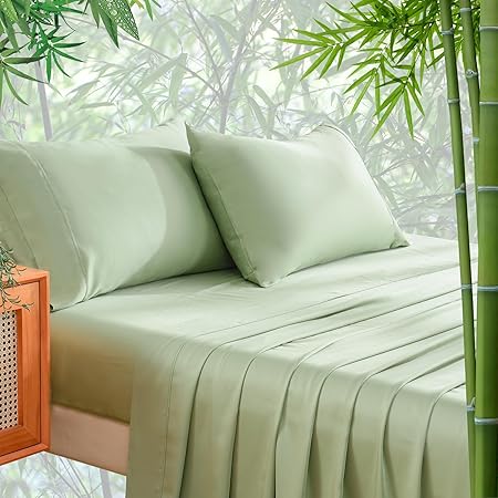 King Size Sheet Set Cooling Sheets Rayon Derived from Bamboo-400TC