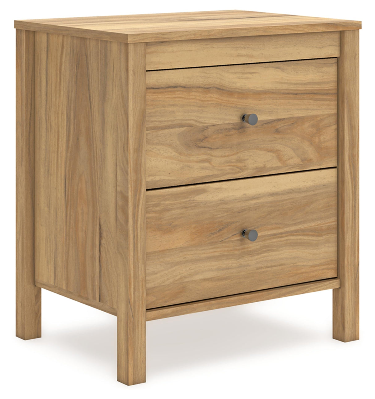Bermacy Casual 2-Drawer Nightstand with Straight Legs, 24.37" Tall, Light Brown