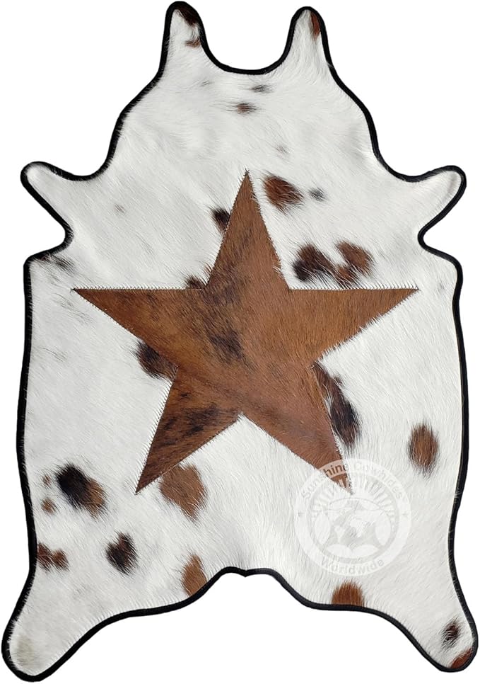 100% Genuine Mini Black and White Small Hair Cowhide Rug - Modern Style Animal Skin