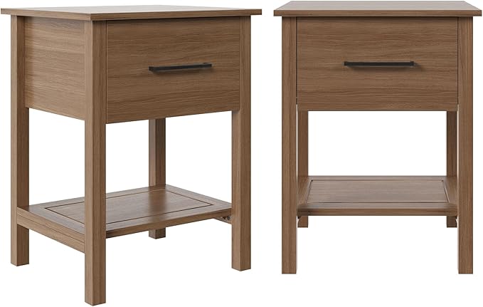 Simple Modern Nightstands with Square Legs, Diamond