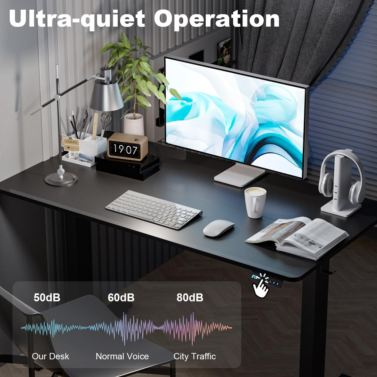40 * 24 Inches Electric Standing Desk, Adjustable Height Sit Stand Up Desk with 3 Memory Presets