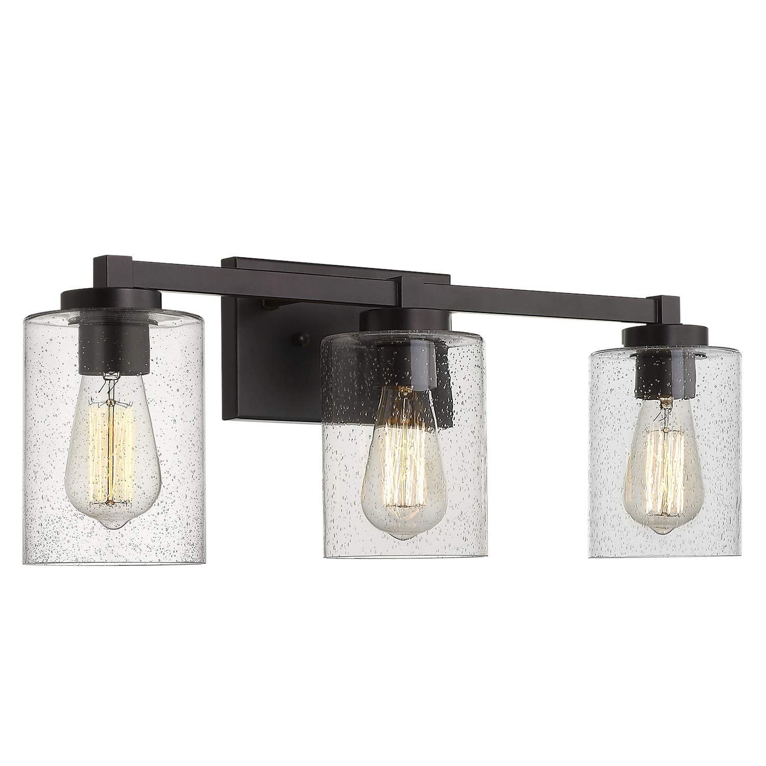 Bathroom Vanity Lights, 3-Light Vintage Wall Sconce Light Fixtures, Oil Rubbed Bronze