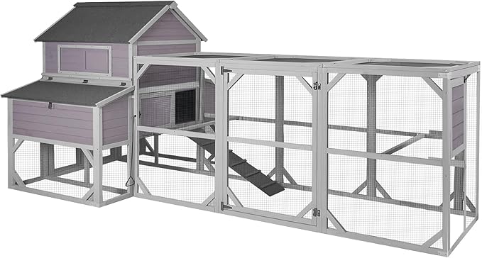 Chicken Coop 135" Super Large Wooden Chicken House Poultry Cage