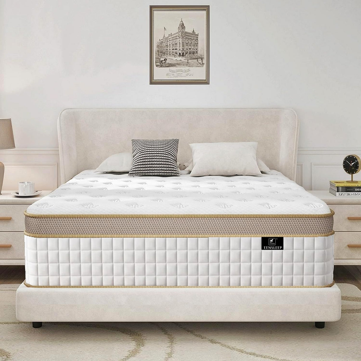 Queen Size Mattress, Upgrade Strengthen 12 Inch Hybrid Queen Mattress in A Box