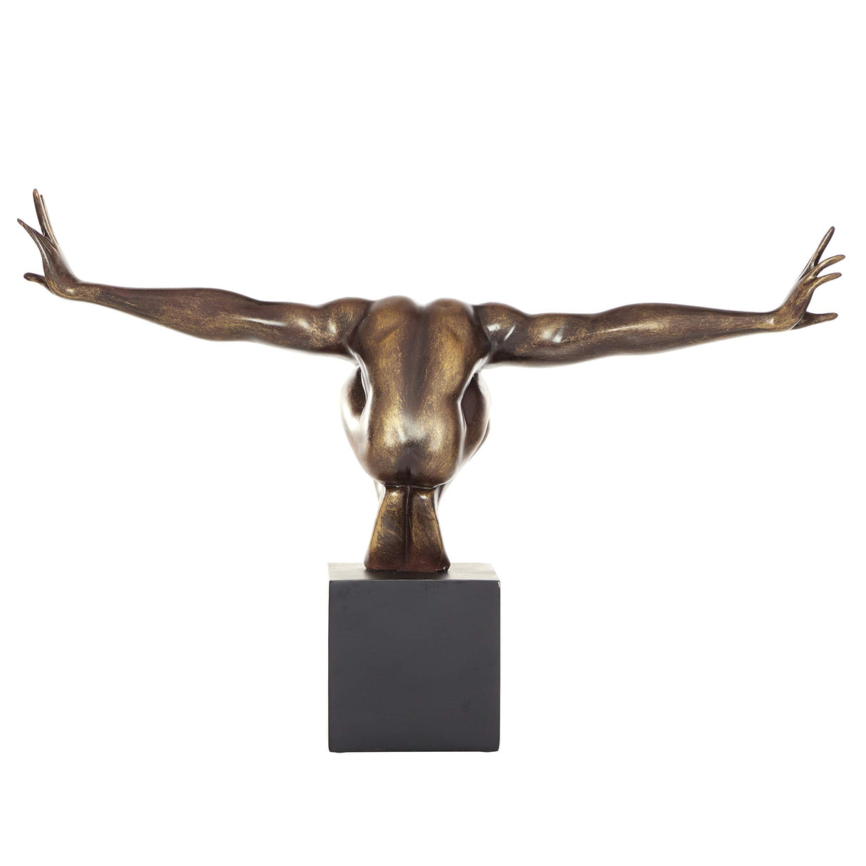 Polystone Diver Decorative Sculpture Home Decor Statue with Black Base