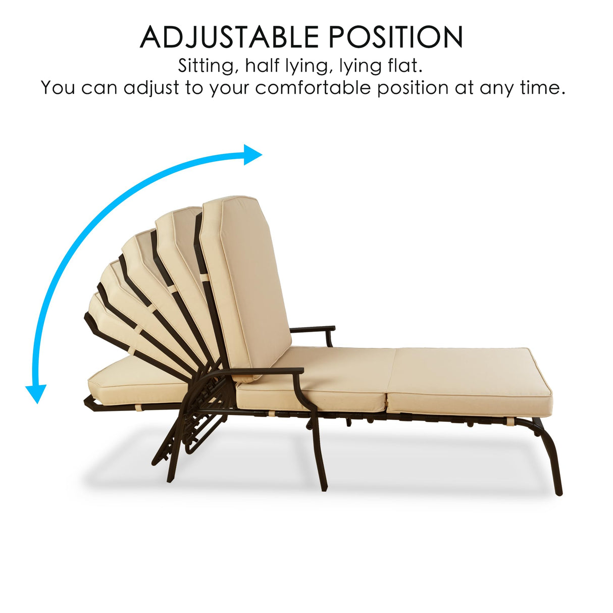 Maya Chaise Lounge - Outdoor Patio Recliner Chair, Comfortable Patio Lounge Chair