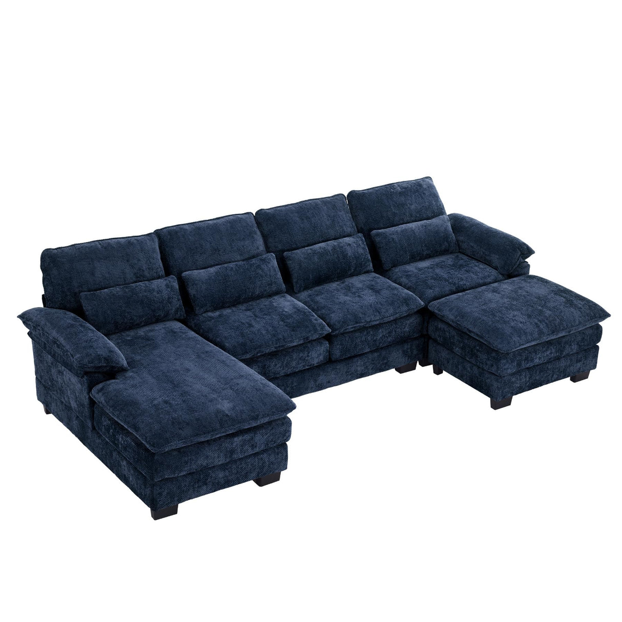 114" U Shape Sectional Sofa Cloud Couch for Living Room