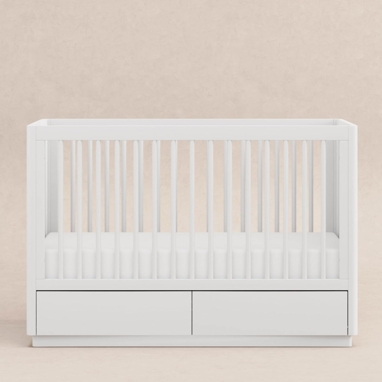 Bento 3-in-1 Convertible Storage Crib with Toddler Bed Conversion Kit in White
