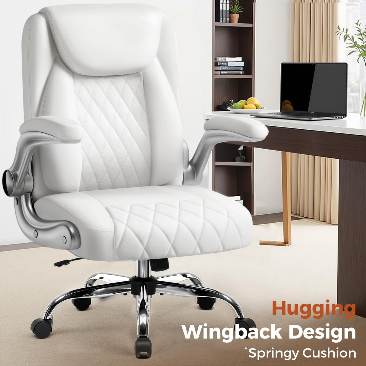 Ergonomic Office Chair with Flip-Up Arms & Lumbar Support