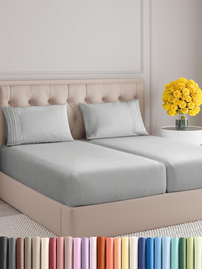 Queen Size 4 Piece Sheet Set - Comfy Breathable & Cooling Sheets