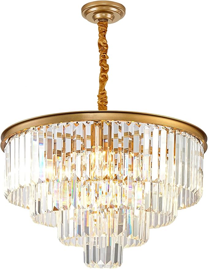 Black Modern Crystal Chandelier Lighting K9 Crystal Round Chandelier