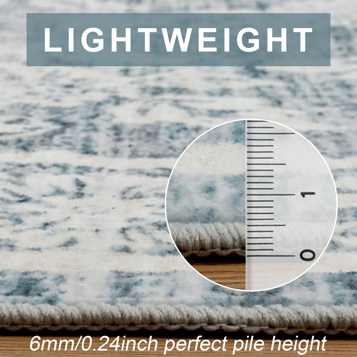 8 x 10 Area Rugs for Living Room, Soft Machine Washable Area Rugs Blue Area Rug for