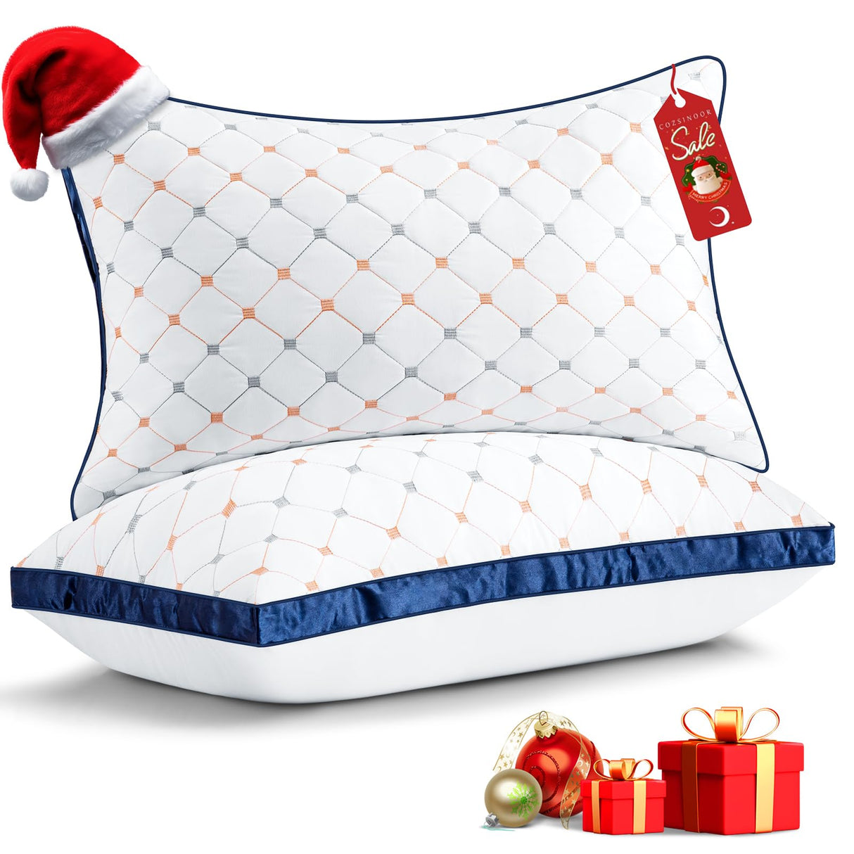 Pillows Set of 2, Luxury Hotel Quality Bed Pillows Standard Size 2 Pack